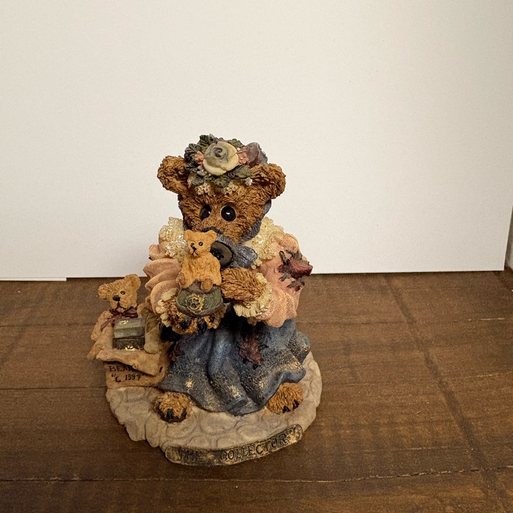 Boyds Bears Sculpture with Blue and Tan Details